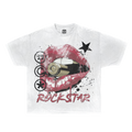 Rockstar Streetwear White Cotton Tee – Casual Wardrobe Essential
