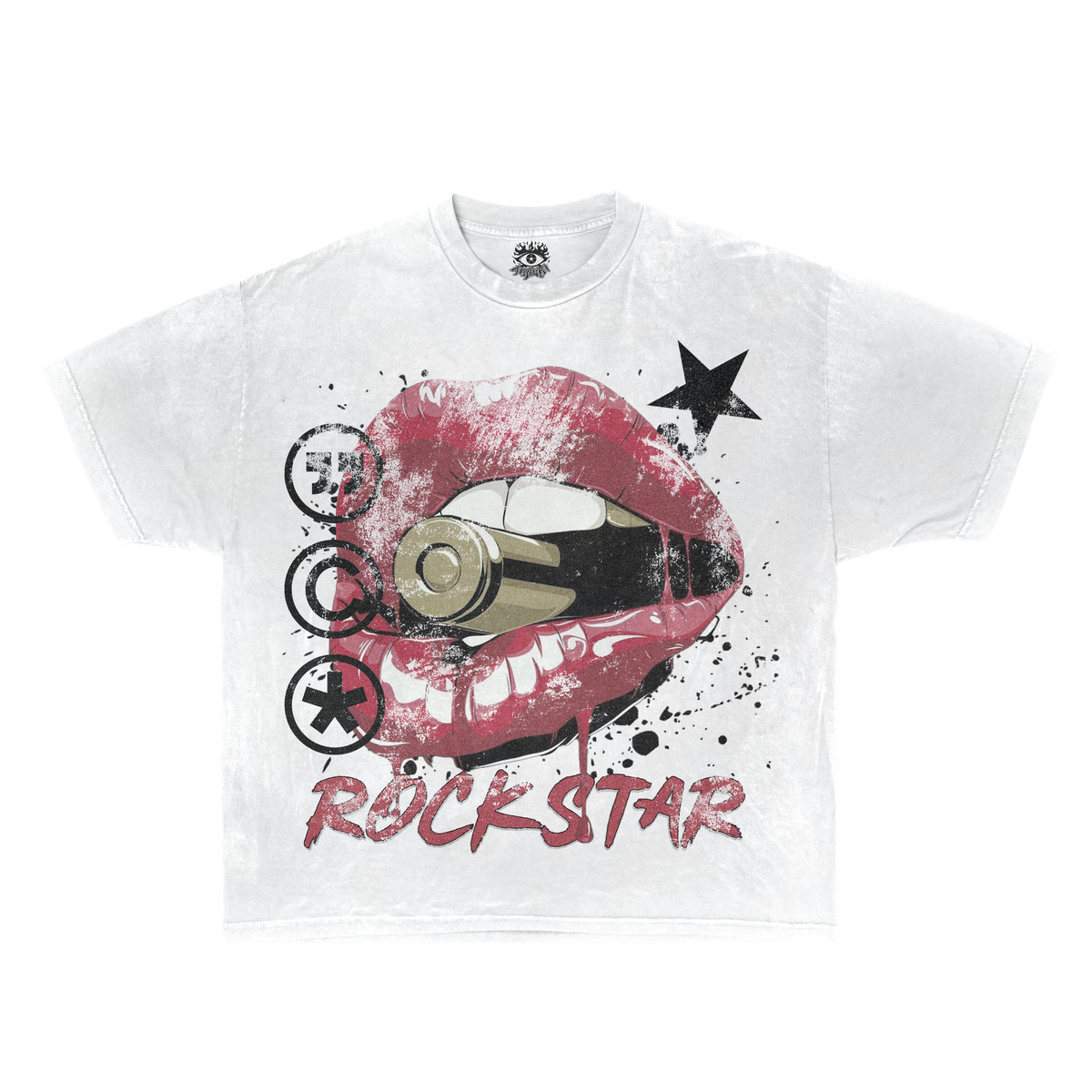 Rockstar Streetwear White Cotton Tee – Casual Wardrobe Essential