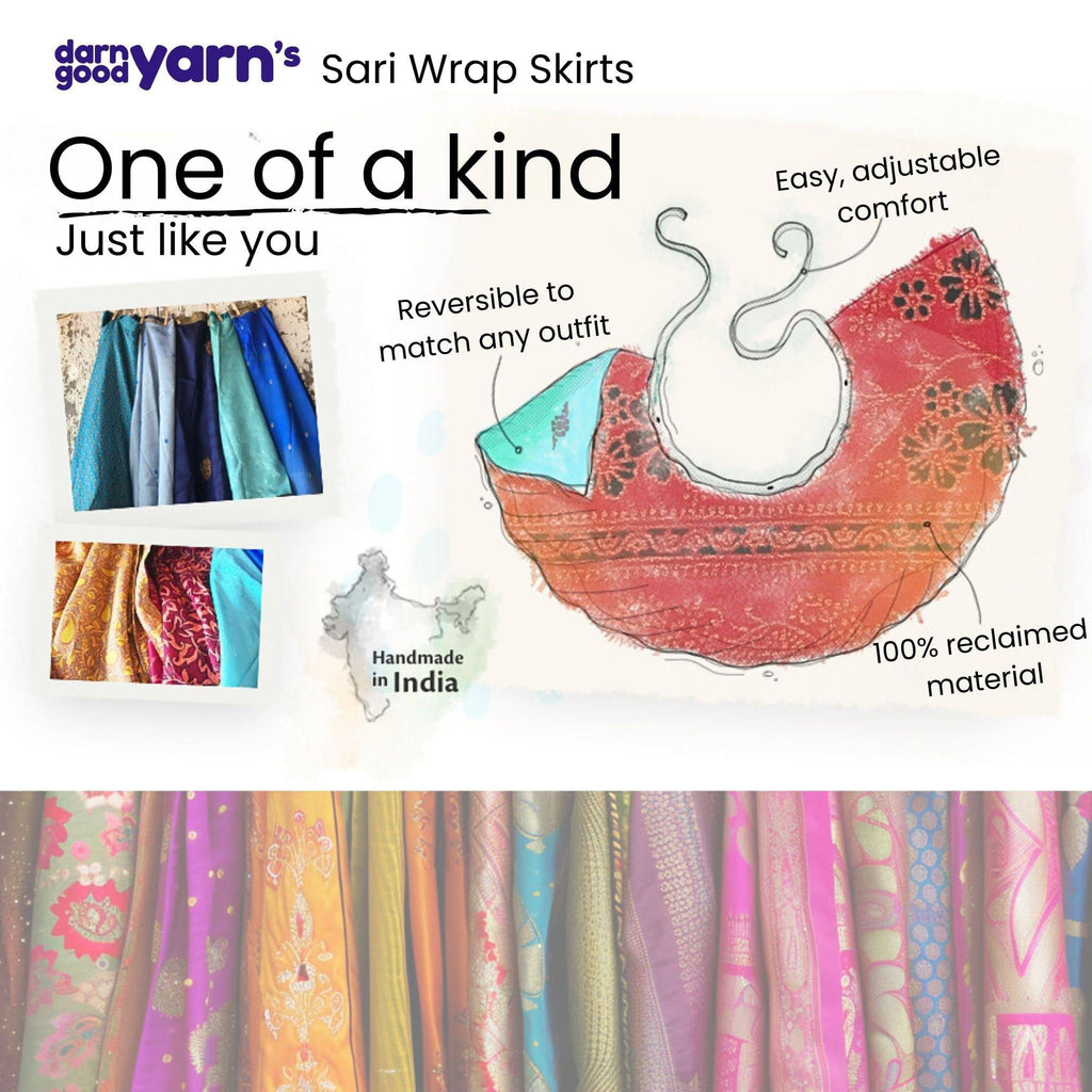Women's Original Sari Wrap Skirt – Boho Versatile Style