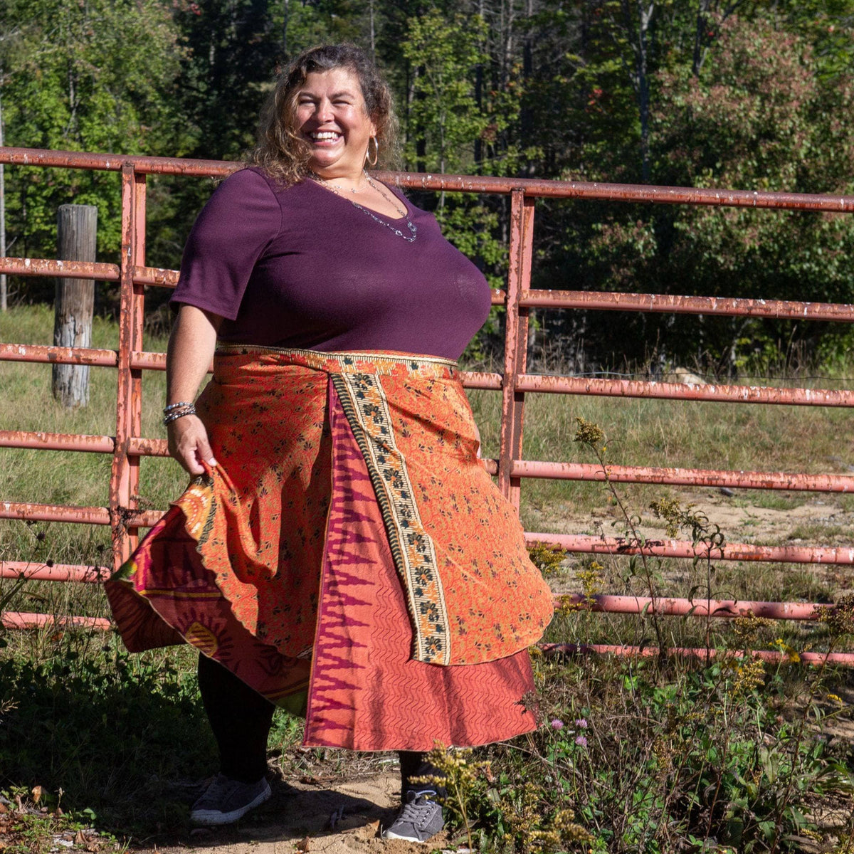 Women's Original Sari Wrap Skirt – Boho Versatile Style