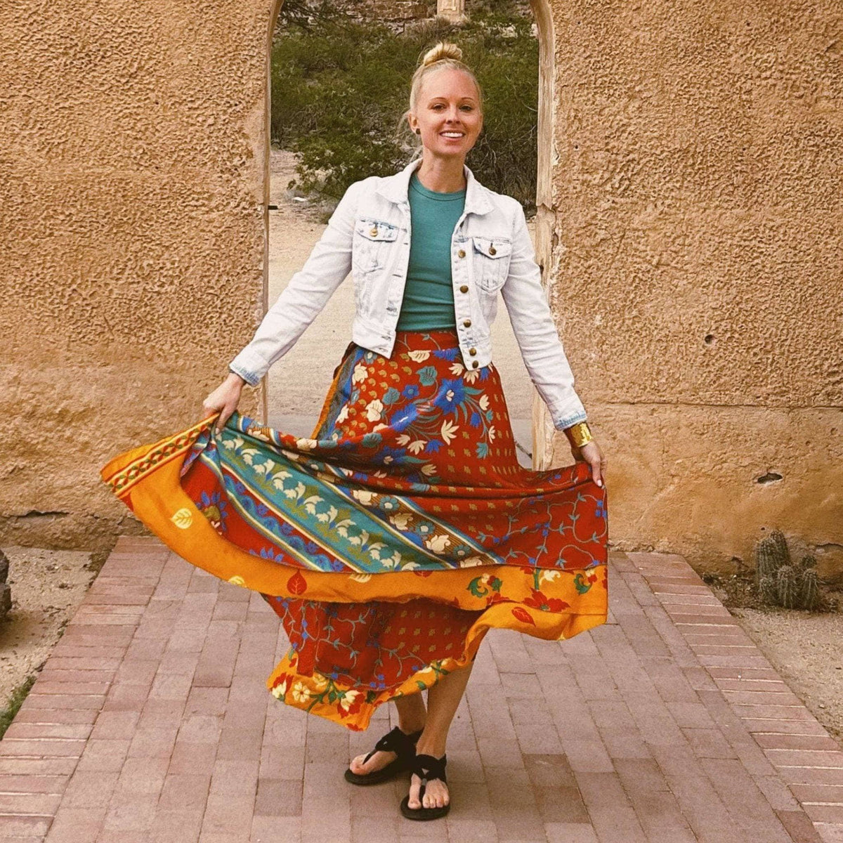 Women's Original Sari Wrap Skirt – Boho Versatile Style