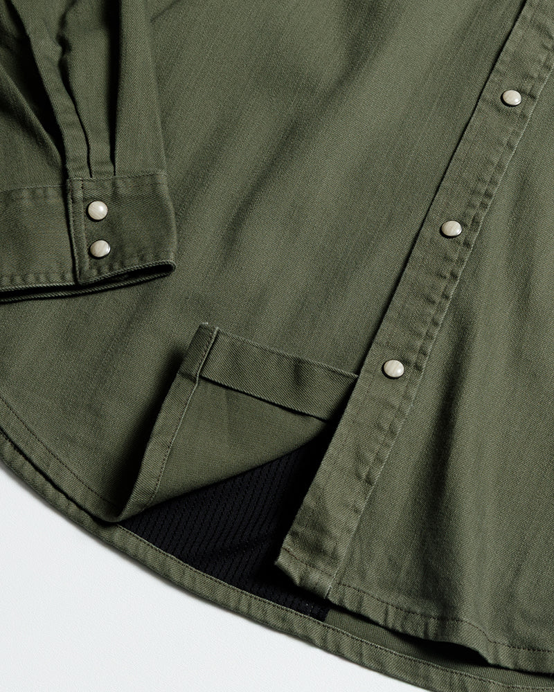 Earl Denim Shirt - Dusty Olive