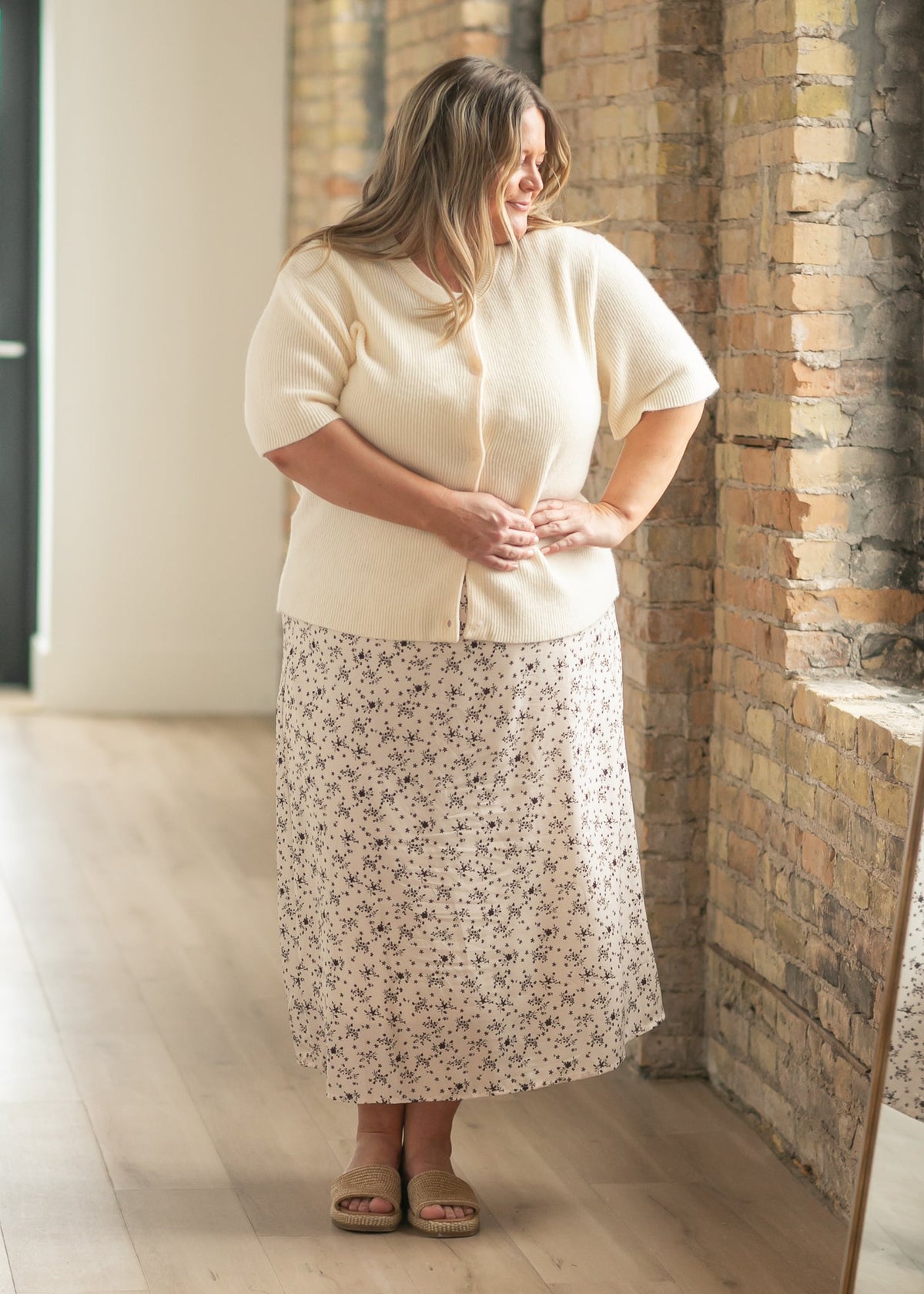 Women's Zadie Ivory Short Sleeve Button Cardigan